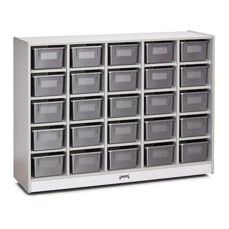 Jonti-Craft Rainbow Accents 25 Cubbie-Tray Mobile Storage, with Trays, Gray 0426JCWW000